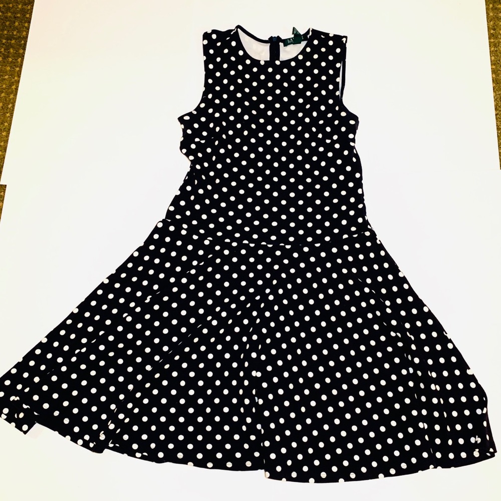 2/$20 Lauren Ralph Lauren Polka Dot Midi Dress MP
